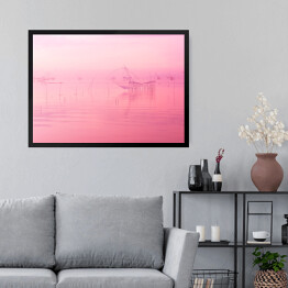 Obraz w ramie Połów w różowym kolorze