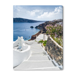 Obraz na płótnie Kamienne schody na Oia, Santorini