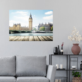 Plakat Widok z pomostu na Big Bena, Londyn, Wielka Brytania