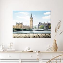 Plakat Widok z pomostu na Big Bena, Londyn, Wielka Brytania