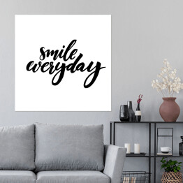 Plakat samoprzylepny "Uśmiechaj się codziennie" - typografia
