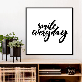 Plakat w ramie "Uśmiechaj się codziennie" - typografia
