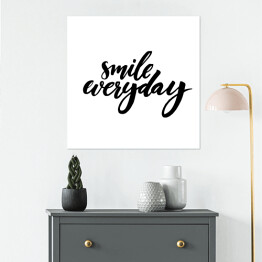 Plakat samoprzylepny "Uśmiechaj się codziennie" - typografia
