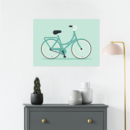 Plakat samoprzylepny Błękitny retro bicykl