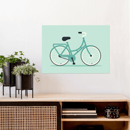Plakat Błękitny retro bicykl