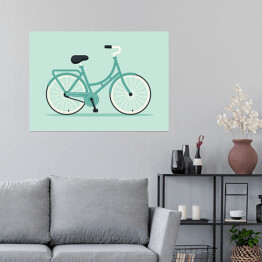 Plakat Błękitny retro bicykl