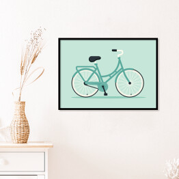 Plakat w ramie Błękitny retro bicykl