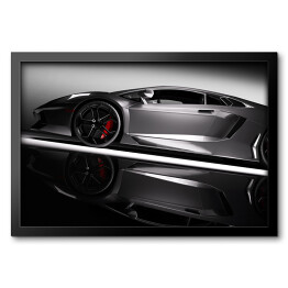 Obraz w ramie Szary luksusowy sportowy samochód