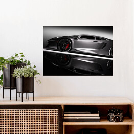 Plakat samoprzylepny Szary luksusowy sportowy samochód