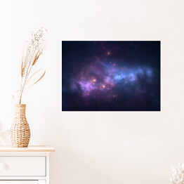 Plakat samoprzylepny Nocne niebo - Wszechświat wypełniony gwiazdami i mgławicą