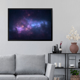 Obraz w ramie Nocne niebo - Wszechświat wypełniony gwiazdami i mgławicą