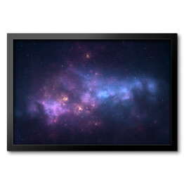 Obraz w ramie Nocne niebo - Wszechświat wypełniony gwiazdami i mgławicą