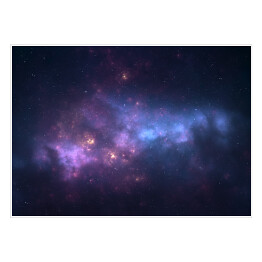 Plakat Nocne niebo - Wszechświat wypełniony gwiazdami i mgławicą