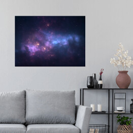 Plakat samoprzylepny Nocne niebo - Wszechświat wypełniony gwiazdami i mgławicą