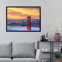 Obraz w ramie Mglisty poranek na Golden Gate Bridge