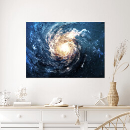 Plakat Piękna galaktyka spiralna w głębokiej przestrzeni