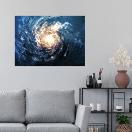 Plakat Piękna galaktyka spiralna w głębokiej przestrzeni