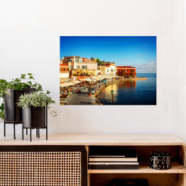 Plakat samoprzylepny Zatoka Chania w słoneczny letni dzień, Kreta, Grecja