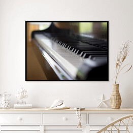 Plakat w ramie Zbliżenie na klawiaturę fortepianu