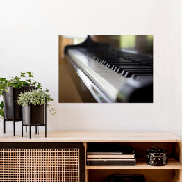Plakat Zbliżenie na klawiaturę fortepianu