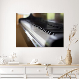 Plakat Zbliżenie na klawiaturę fortepianu