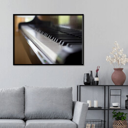 Plakat w ramie Zbliżenie na klawiaturę fortepianu