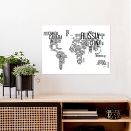 Plakat Mapa świata z typografią