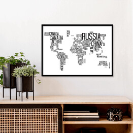 Plakat w ramie Mapa świata z typografią