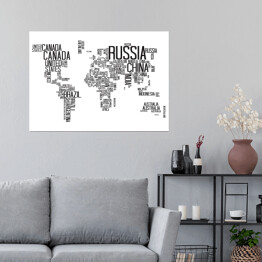 Plakat samoprzylepny Mapa świata z typografią