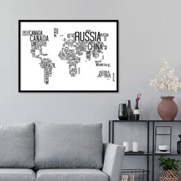 Plakat w ramie Mapa świata z typografią