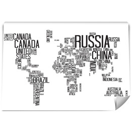 Fototapeta samoprzylepna Mapa świata z typografią