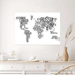 Plakat Mapa świata z typografią