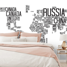 Fototapeta samoprzylepna Mapa świata z typografią