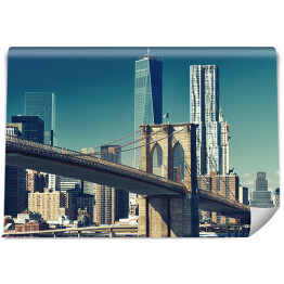 Fototapeta samoprzylepna Most Brooklynski z World Trade Center w tle 