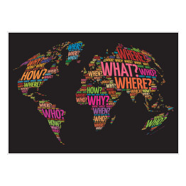Mapa świata z kolorowych angielskich słów