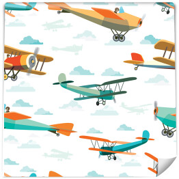 Tapeta w rolce Kolorowe samoloty w stylu retro