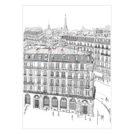 Plakat Widok z lotu ptaka na Paryż