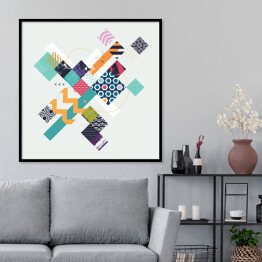 Plakat w ramie Abstrakcja multicolor geometryczny skład