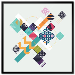 Plakat w ramie Abstrakcja multicolor geometryczny skład