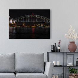 Sydney Opera House i Harbour Bridge w nocy