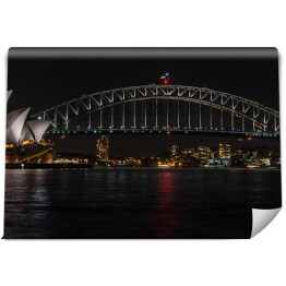 Sydney Opera House i Harbour Bridge w nocy