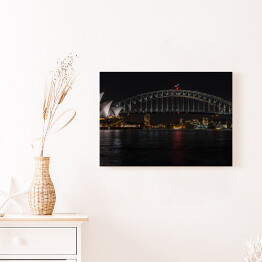 Obraz na płótnie Sydney Opera House i Harbour Bridge w nocy