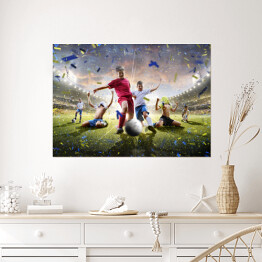 Plakat samoprzylepny Dzieci grające w piłkę nożną