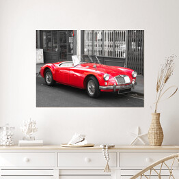 Plakat Old Vintage Red Sport Car