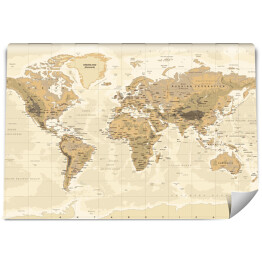 Fototapeta winylowa zmywalna Mapa świata w stylu vintage