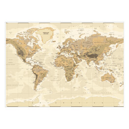 Plakat Mapa świata w stylu vintage