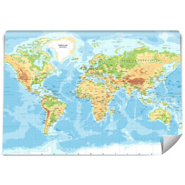 Fototapeta winylowa zmywalna Mapa fizyczna świata 