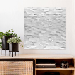 Plakat samoprzylepny Białe abstrakcyjne prostokąty - 3D