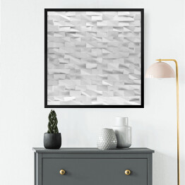Obraz w ramie Białe abstrakcyjne prostokąty - 3D