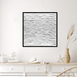 Plakat w ramie Białe abstrakcyjne prostokąty - 3D